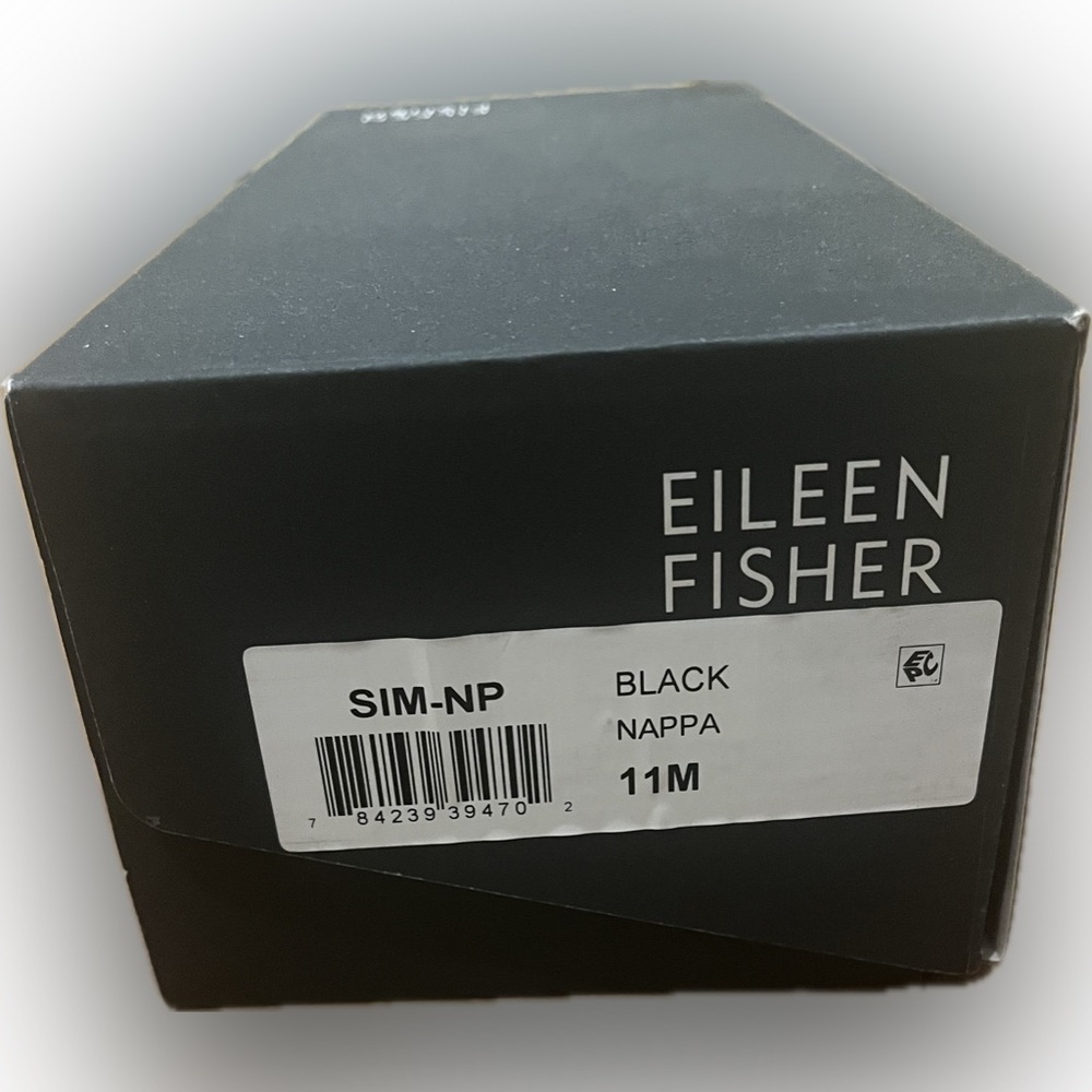 Eileen Fisher Black Nappa leather loafer-size 11